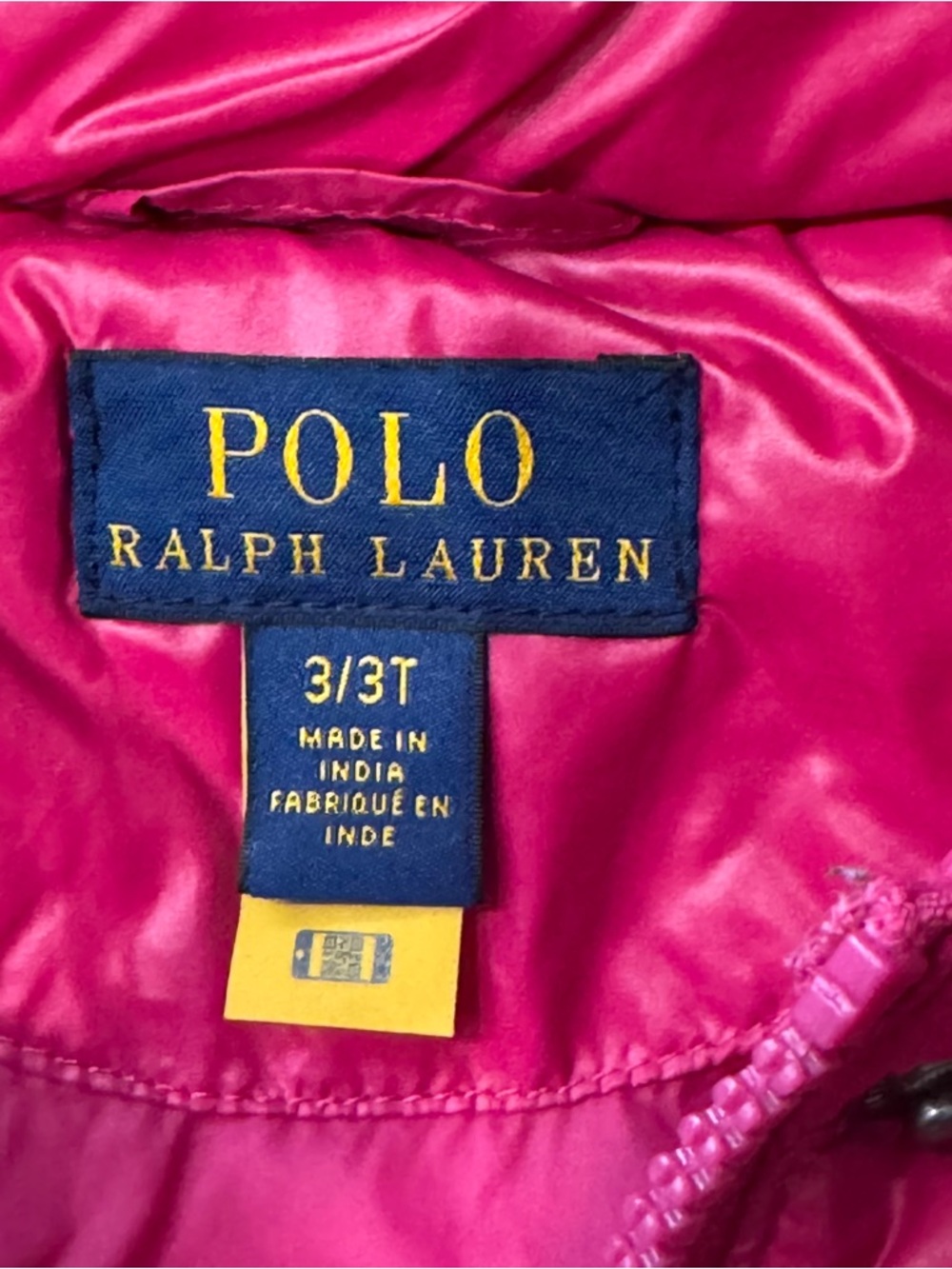 Polo Ralph Lauren Pink Puffer Jacket with Hood Toddler 3T Excellent Condition - Picture 3 of 4